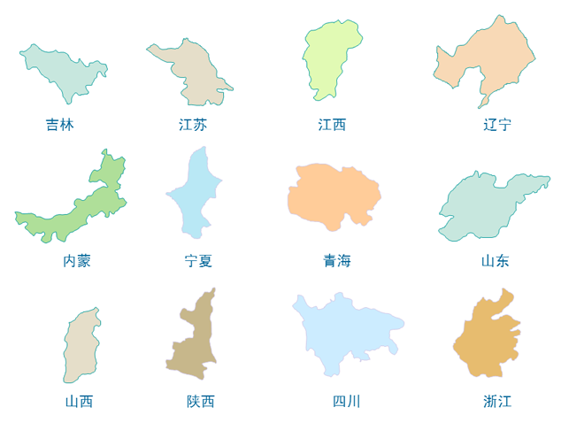 可编辑中国ppt地图及各省ppt地图素材