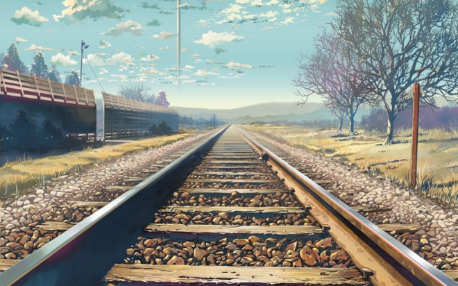 唯美铁道铁路风景幻灯片背景图片