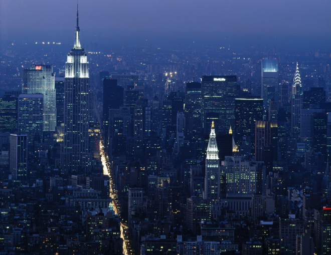 纽约曼哈顿摩天楼建设帝国大厦ppt背景图城市图片