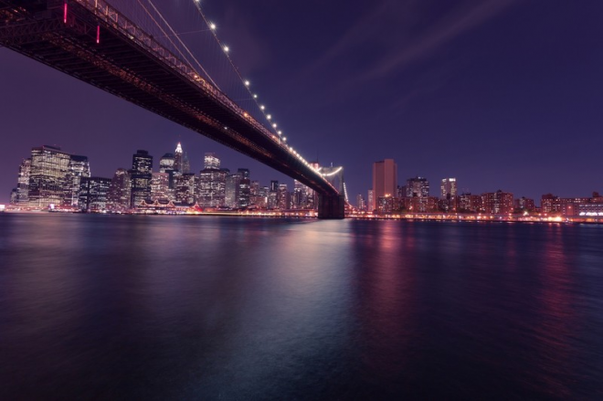 纽约摩天大楼布鲁克林大桥ppt背景图