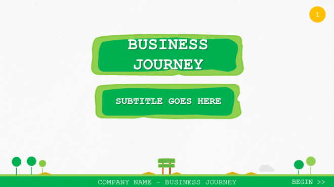 绿色创意卡通商务旅行幼儿园ppt模板下载