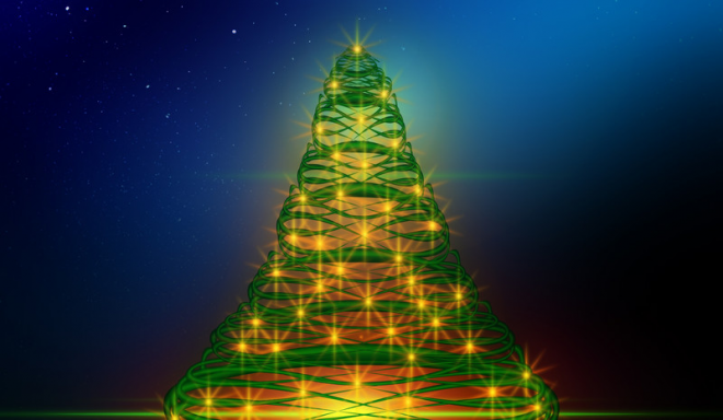 雪花贺卡蓝色背景结构圣诞树圣诞ppt背景图