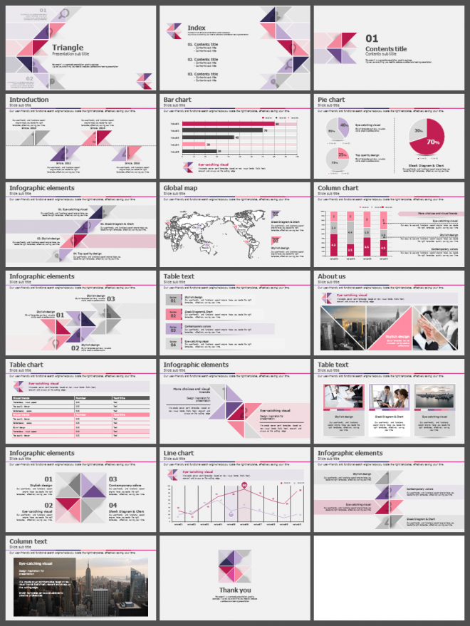 紫色淡雅商务工作总结报告PPT模板