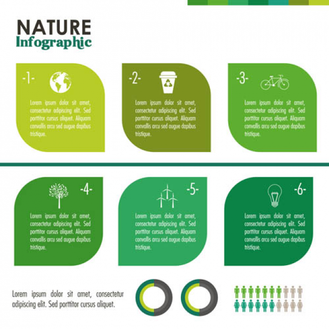 生态环保图片与碳排放信息图矢量素材