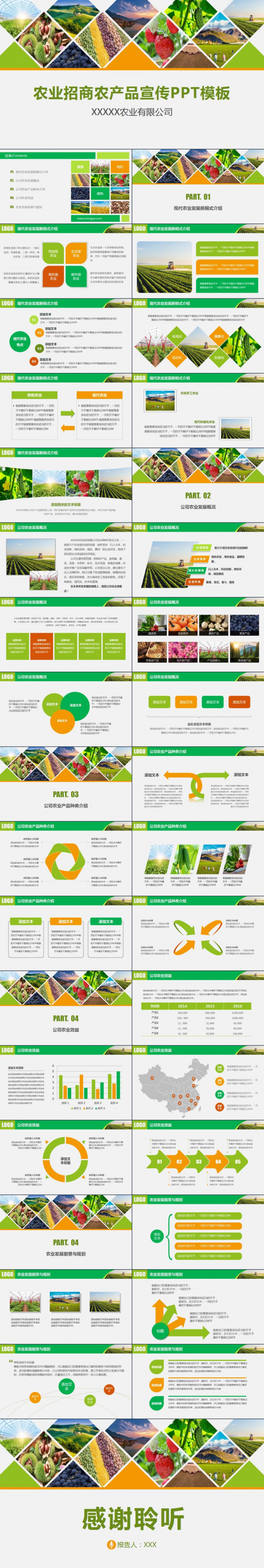 农业招商农产品有机绿色农作物宣传PPT模板